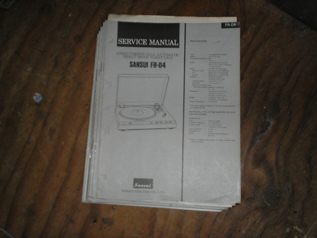 FR-D4 Turntable Service Manual  Sansui