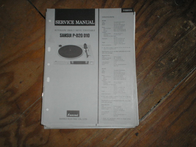 P-D10 P-D20 Turntable Service Manual  Sansui