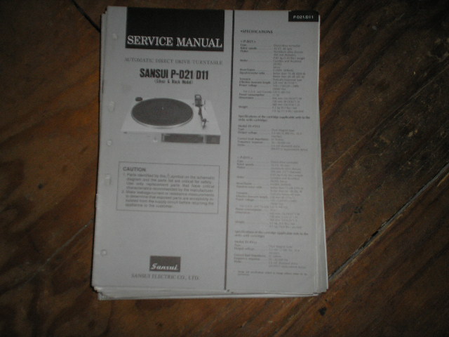 P-D11 P-D21 Turntable Service Manual  Sansui