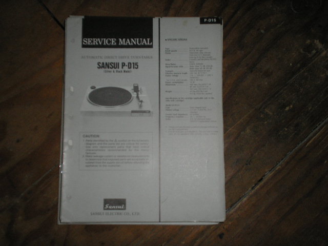 P-D15 Turntable Service Manual  Sansui