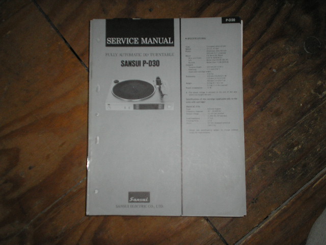 P-D30 Turntable Service Manual  Sansui