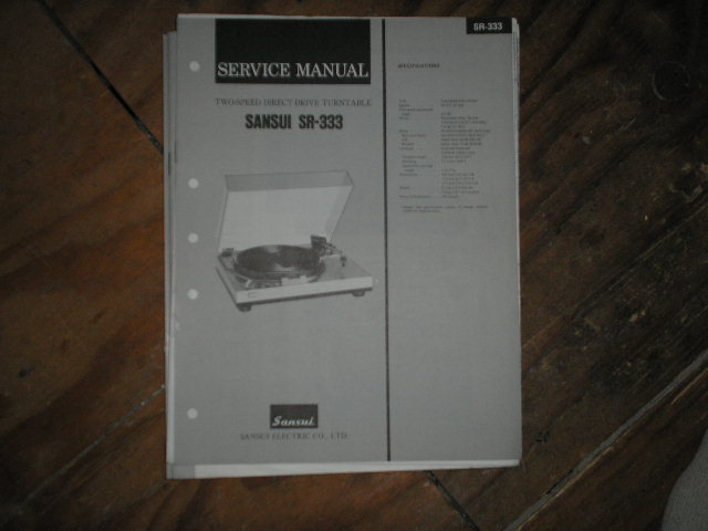 SR-333 Turntable Service Manual  Sansui