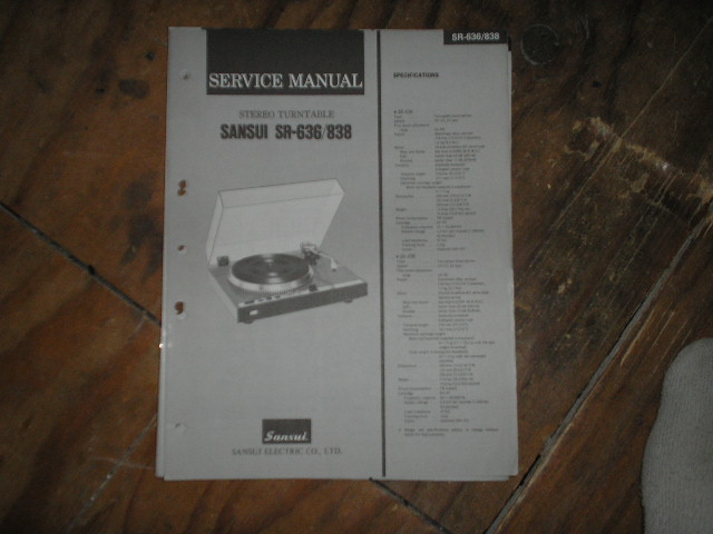 SR-636 SR-838 Turntable Service Manual  Sansui