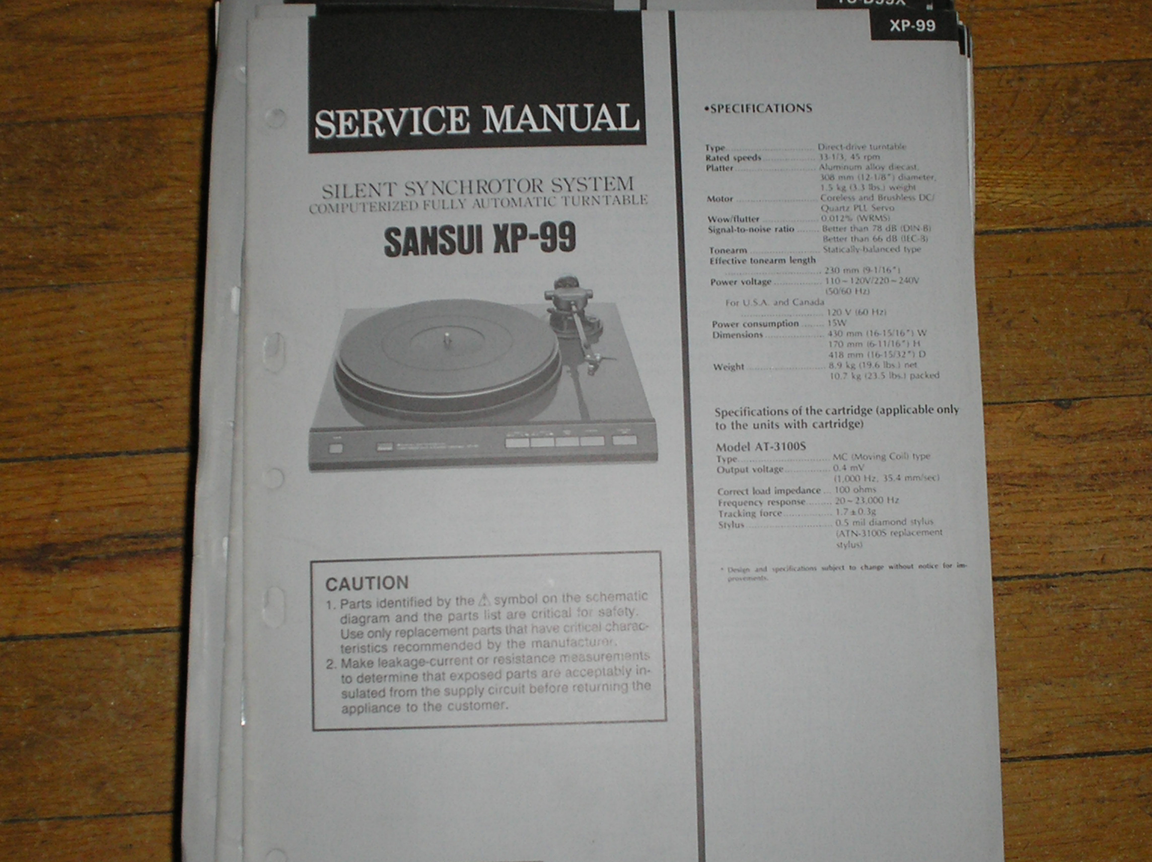 XP-99 Turntable Service Manual  Sansui