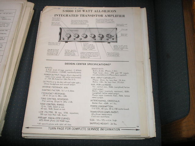 S-9000A Receiver Service Manual for Serial No. R951110 and Up  Sherwood 