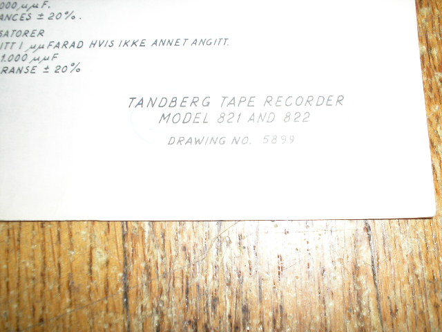 821 822 Tape Recorder Schematic  TANDBERG