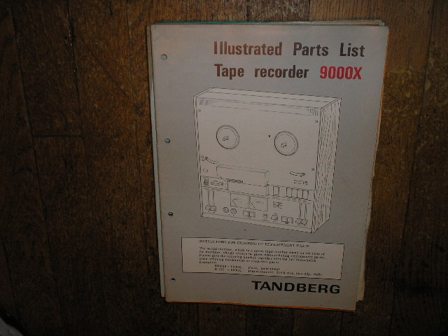 9000X Series Tape Recorder Parts Manual 2  TANDBERG