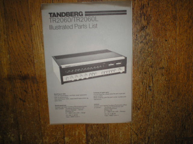 TR-2060 TR-2060L Receiver Service Manual  TANDBERG