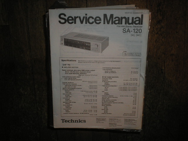 SA-120 Receiver Service Manual  Technics 