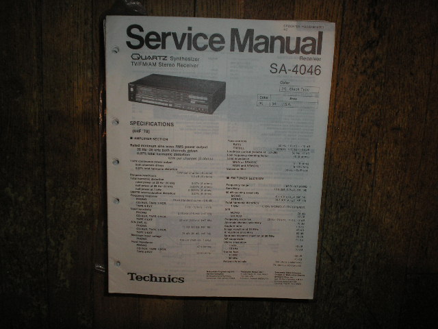 SA-4046 Receiver Service Manual  Technics 