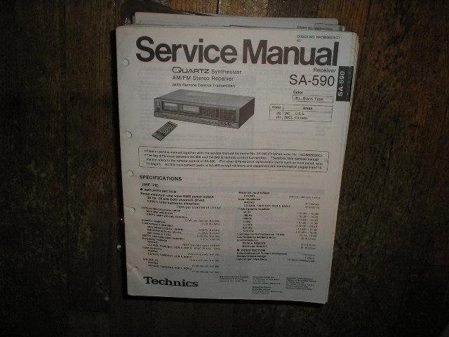 SA-590 Receiver Service Manual  Technics 