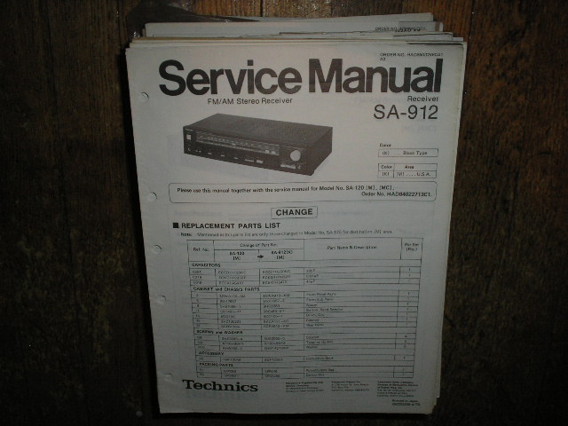 SA-912 Receiver Service Manual  Technics 