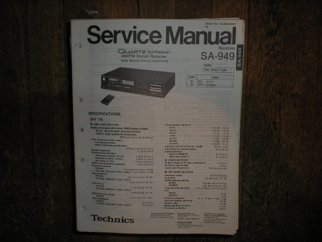 SA-949 Receiver Service Manual  Technics 