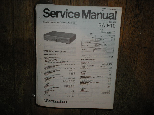 SA-E10 Receiver Service Manual  Technics 