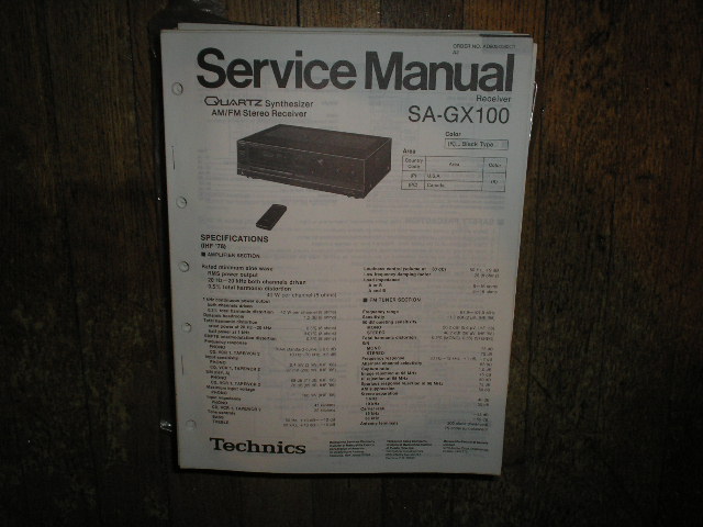 SA-GX100 Receiver Service Manual  Technics 