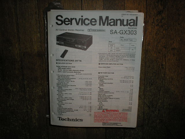 SA-GX303 Receiver Service Manual  Technics 