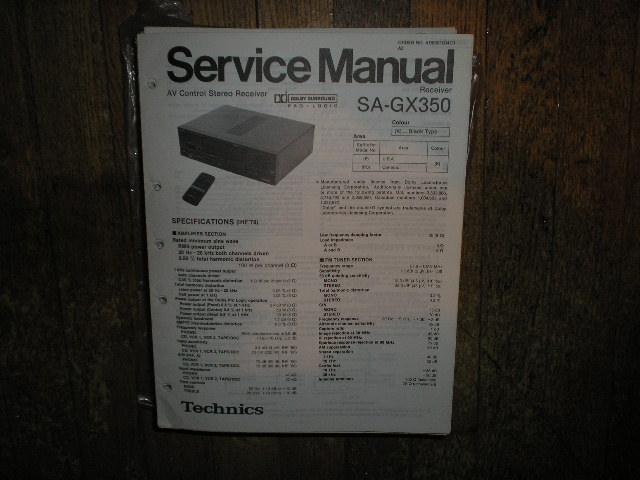 SA-GX350 Receiver Service Manual  Technics 