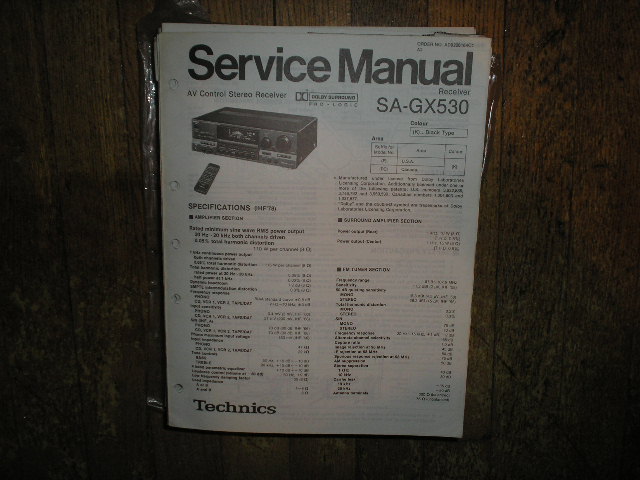 SA-GX530 Receiver Service Manual  Technics 