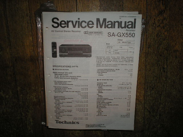 SA-GX550 Receiver Service Manual  Technics 