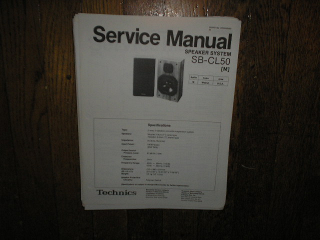 SB-CL50 Speaker System Service Manual  Technics 