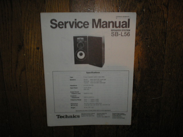 SB-L56 Speaker System Service Manual  Technics 