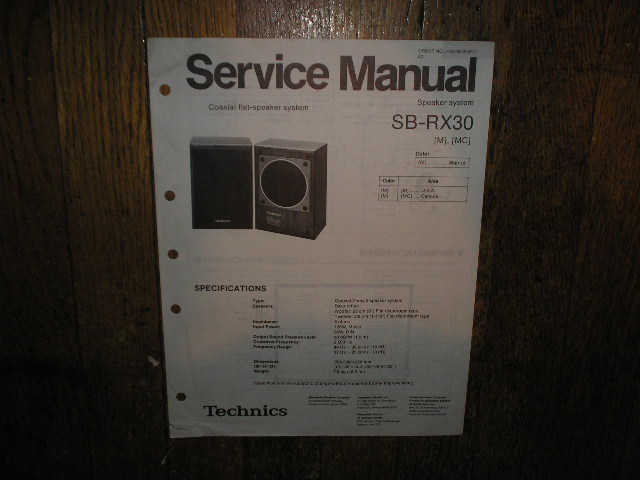 SB-RX30 Speaker System Service Manual  Technics 