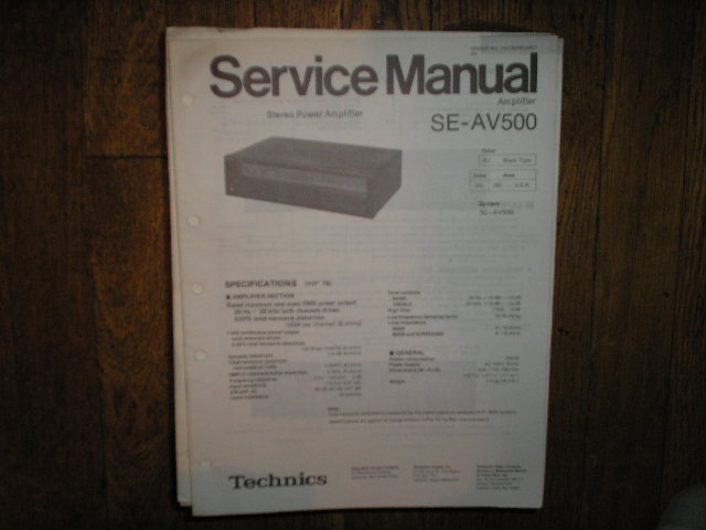 SE-AV500 Amplifier Service Manual