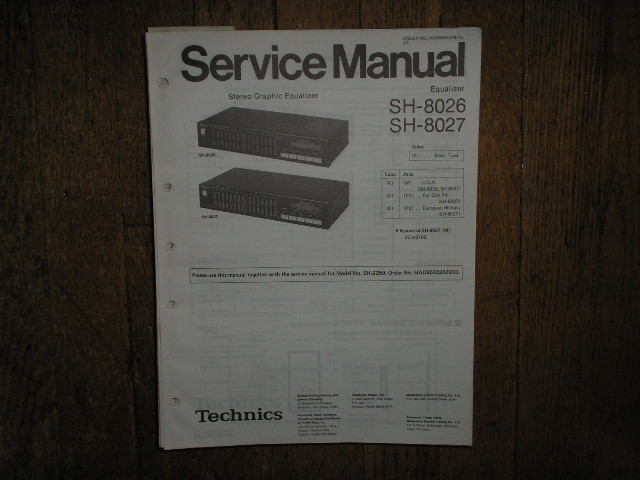 SH-8026 SH-8027 SH-Z250 Equalizer Service Manual