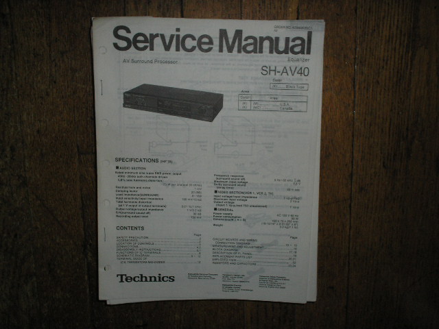 SH-AV40 Equalizer Service Manual