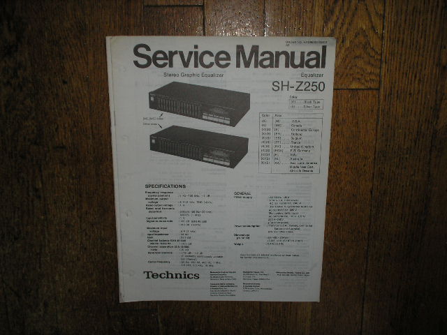 SH-Z250 Equalizer Service Manual