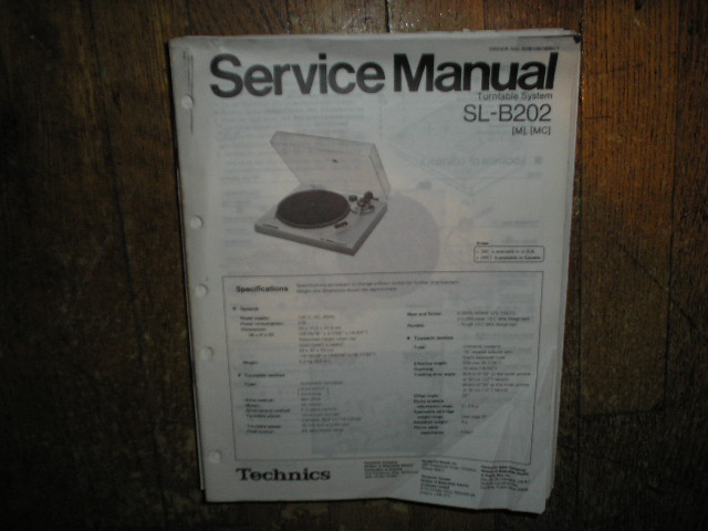 SL-B202 Turntable Service Manual  Technics 