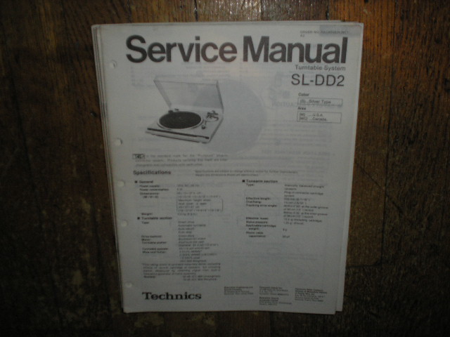 SL-DD2 Turntable Service Manual  Technics 