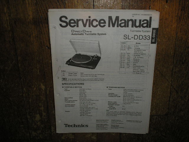 SL-DD33 Turntable Service Manual  Technics 