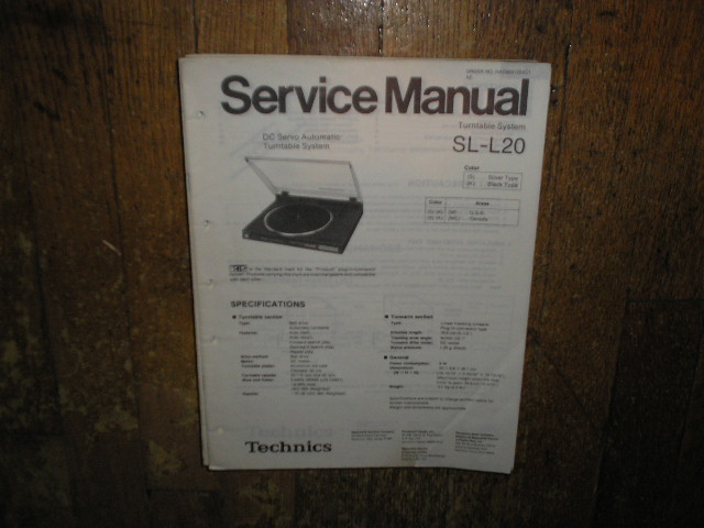 SL-L20 Turntable Service Manual  Technics 