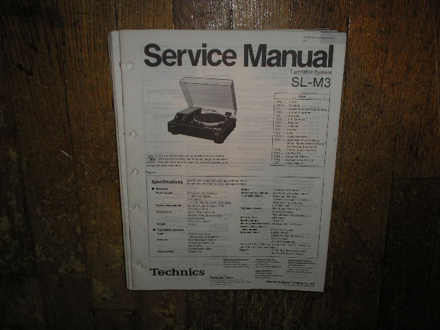 SL-M3 Turntable Service Manual  Technics 