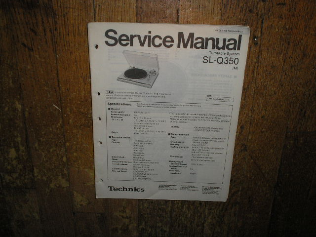 SL-Q350 Turntable Service Manual  Technics 