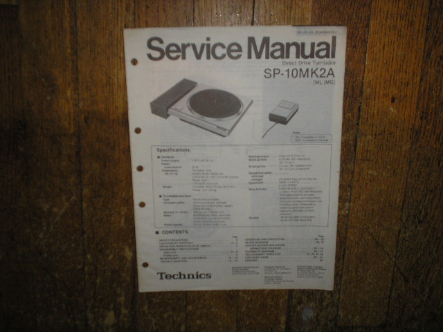 SP-10MK2A Turntable Service Manual  Technics 