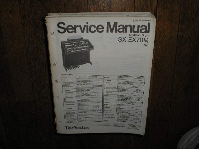 SX-EX70M Electric Organ Service Manual