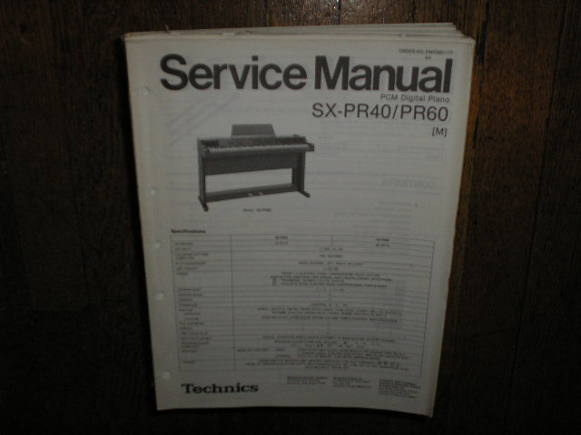SX-PR40 SX-PR60 PCM Digital Piano Service Manual
