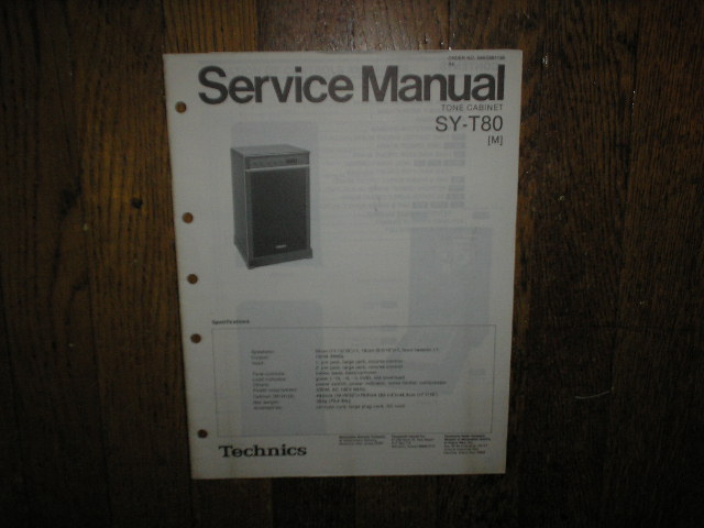 SY-T80 Speaker System Service Manual  Technics 