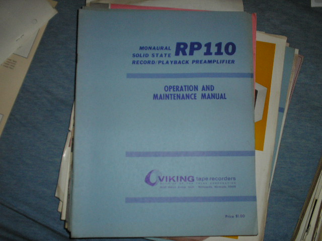 RP110 Record Playback Amplifier Operating Instruction Manual