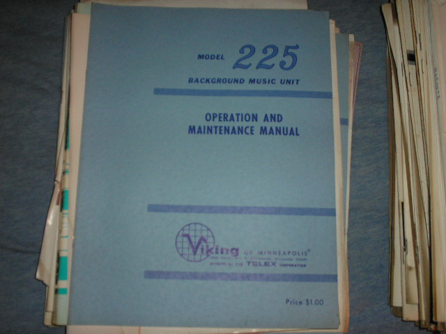 225 Background Music Unit Operating Instruction Service Manual
