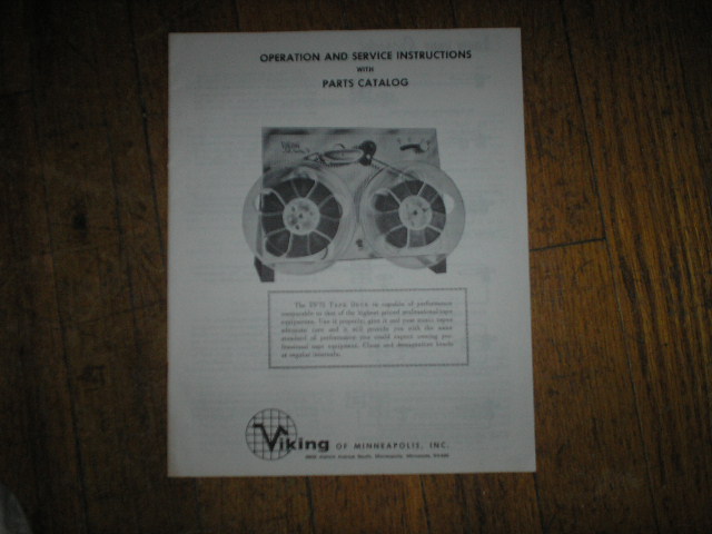 FF75 Reel to Reel Operating Service Instruction Manual