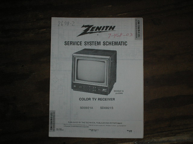SD0921A SD0921S TV Service Diagram CM-139 B-0 C D Chassis Television Service Information With Schematics