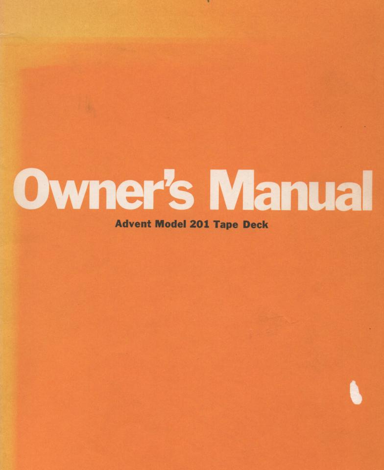 201 Cassette Deck Owners Manual