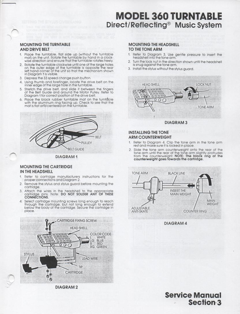 360 Turntable Service Manual  Bose
