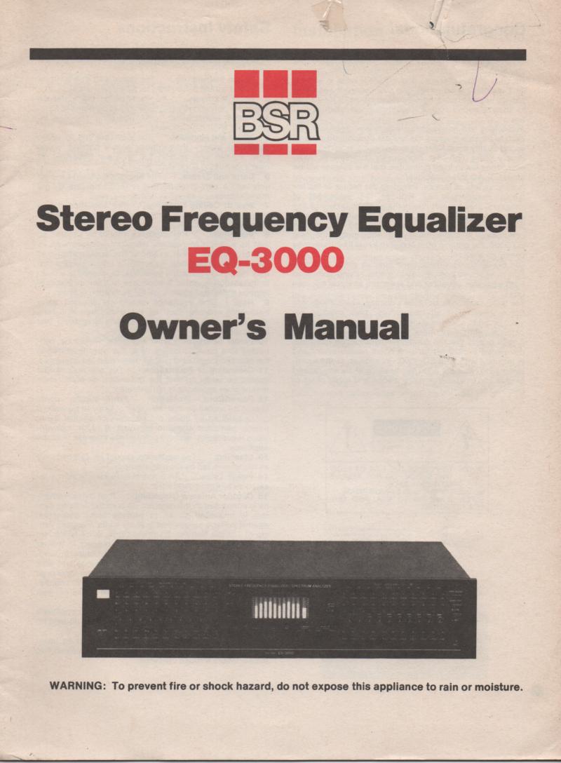 EQ-3000 Graphic Equalizer Owners Manual