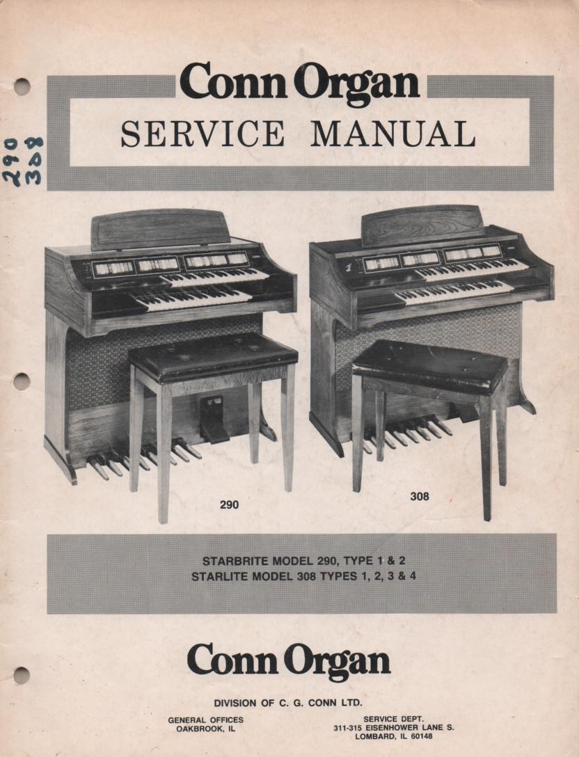 290 Starbrite Type 1 & 2 308 Starlite Type 1 & 2, 3, 4, Service Manual.   2 manual set...   Comes with updated schematic manual
