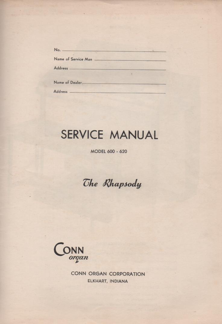 600 620 The Rhapsody Service Manual