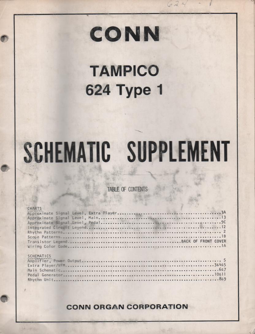 624 Tampico Type 1 Organ Supplement Service Manual 